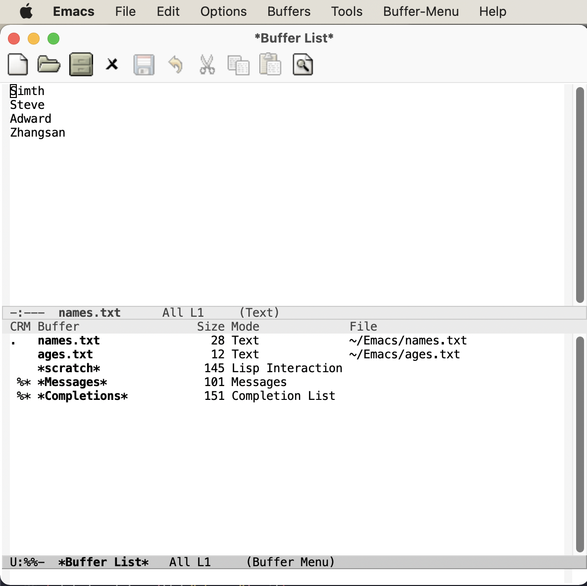 emacs-buffer-list